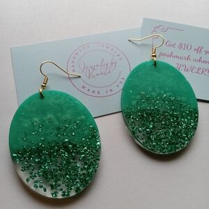 Hand Crafted Green Earrings
